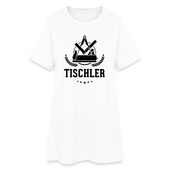 Tischler Zunftzeichen mit Schriftzug - Frauen T-Shirt-Kleid - Weiß - Vorne