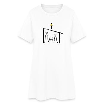 Scène de la Nativité, Jésus, Noël, l'Avent - Robe T-shirt Femme - blanc - Devant