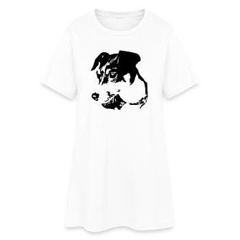 Jack Russell Terrier Kopf - Frauen T-Shirt-Kleid - Weiß - Vorne