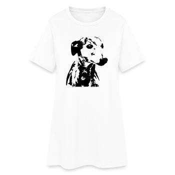 Tête de whippet - Robe T-shirt Femme - blanc - Devant