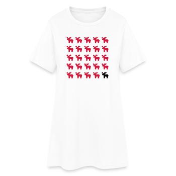 Moose Moose Pattern I Noël - Robe T-shirt Femme - blanc - Devant