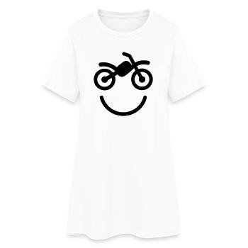 Happy off the road motocross smiley - motorcycle - Robe T-shirt Femme - blanc - Devant