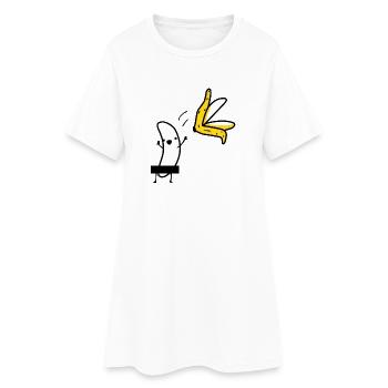 Striptease banana - Women’s T-Shirt Dress - white - Front