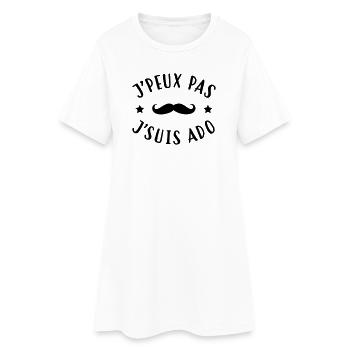 adolescent / enfant / ado / adolescente - Robe T-shirt Femme - blanc - Devant