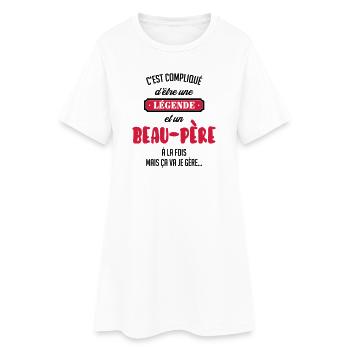 Beau-père / Belle-mère / Mariage / Famille - Robe T-shirt Femme - blanc - Devant