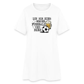 Fussball Bier Trinken Fussballfan Fan Sprüche Fun - Frauen T-Shirt-Kleid - Weiß - Vorne