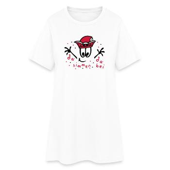 Fasching mit Konfetti, Karneval - Frauen T-Shirt-Kleid - Weiß - Vorne