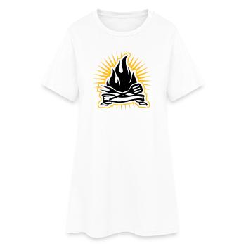 Grill Zubehör und Grill Flammen - Frauen T-Shirt-Kleid - Weiß - Vorne