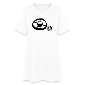 iron with cupcake - Women’s T-Shirt Dress - white - Front