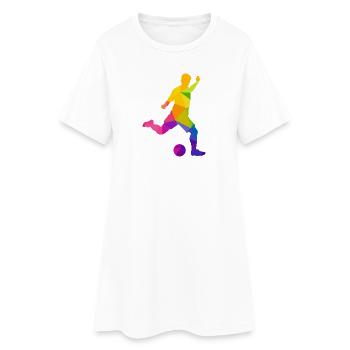 Footballeur footballeur joueur de football fan de football - Robe T-shirt Femme - blanc - Devant