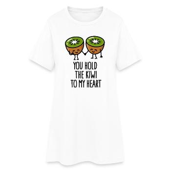You hold the kiwi to my heart Kawaii mignonne coup - Robe T-shirt Femme - blanc - Devant