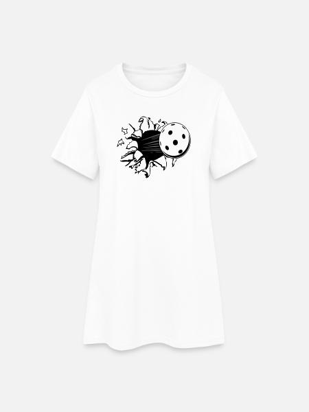 Floorball , Unihockey , Hockey , Loch  - Frauen T-Shirt-Kleid - Weiß