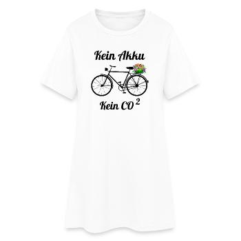 Fahrrad ohne Akku - Frauen T-Shirt-Kleid - Weiß - Vorne