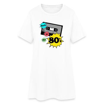 80er Party,Fun Shirt,80er back to the 80..(25) - Frauen T-Shirt-Kleid - Weiß - Vorne