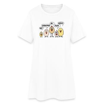 Frohe Ostern Osterküken Lustig Spruch Osterfest - Frauen T-Shirt-Kleid - Weiß - Vorne