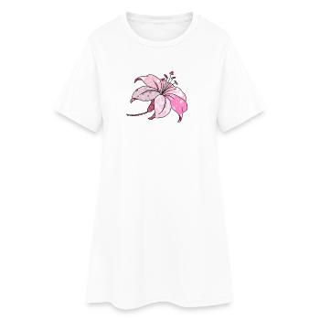 colorful lily - Women’s T-Shirt Dress - white - Front