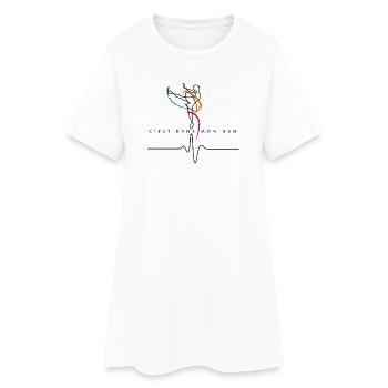 t-shirt danse design original c’est dans mon adn - Robe T-shirt Femme - blanc - Devant