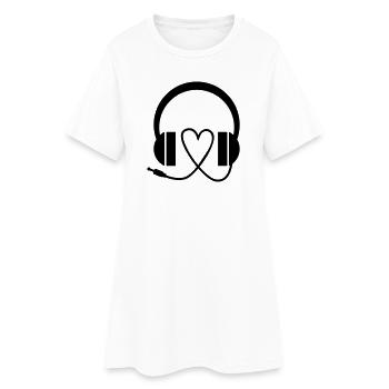 Casque Musique romantique - Robe T-shirt Femme - blanc - Devant