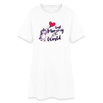 Meilleure maman maman fête des mères toute la meilleure super maman - Robe T-shirt Femme - blanc - Devant