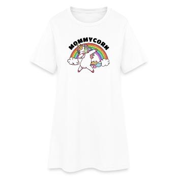 Meilleure maman Maman licorne heureuse fête des mères - Robe T-shirt Femme - blanc - Devant