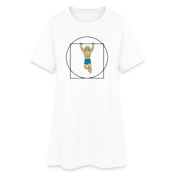 L'homme de Vitruve en force (Color) - Robe T-shirt Femme - blanc - Devant