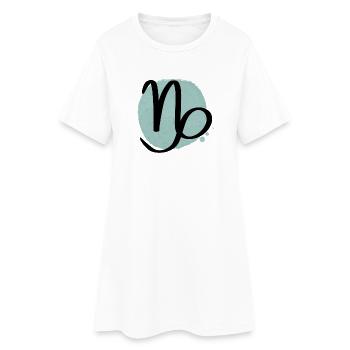 Sternzeichen Steinbock - Frauen T-Shirt-Kleid - Weiß - Vorne