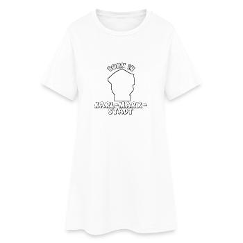 born in Karl Marx Stadt (jetzt Chemnitz) - Frauen T-Shirt-Kleid - Weiß - Vorne