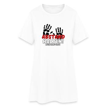 Abstand halten Virus Pandemie Spruch - Frauen T-Shirt-Kleid - Weiß - Vorne