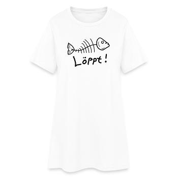 Fischgräte Löppt Läuft Plattdeutsch - Frauen T-Shirt-Kleid - Weiß - Vorne