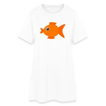 Fish Shirt Fish Motif,Fishing Clothing Gift - Women’s T-Shirt Dress - white - Front