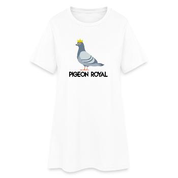 Pigeon royal (typo noire) - Robe T-shirt Femme - blanc - Devant