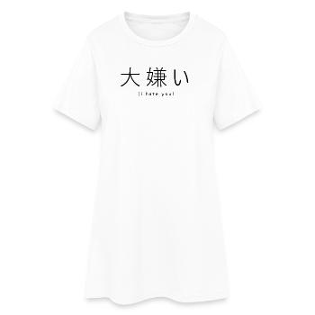 Ich hasse dich (Japanisch) - Frauen T-Shirt-Kleid - Weiß - Vorne