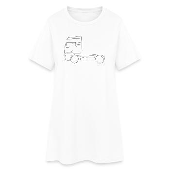 German Truck Outline Line Art - Women’s T-Shirt Dress - white - Front
