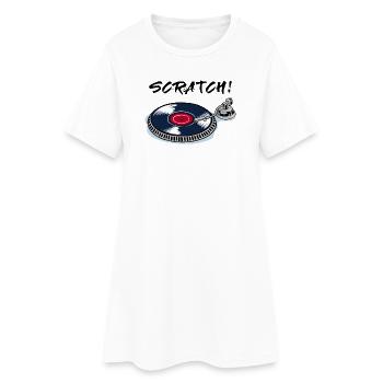 Platine vinyle Scratch beatbox vinyle - Robe T-shirt Femme - blanc - Devant