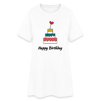 ALLES GUTE ZUM GEBURTSTAG. ALLES GUTE ZUM GEBURTSTAG. JAHRESTAG. - Frauen T-Shirt-Kleid - Weiß - Vorne