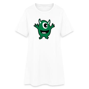 monstre vert - Robe T-shirt Femme - blanc - Devant