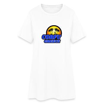 Corfou Grèce design / idée cadeau - Robe T-shirt Femme - blanc - Devant