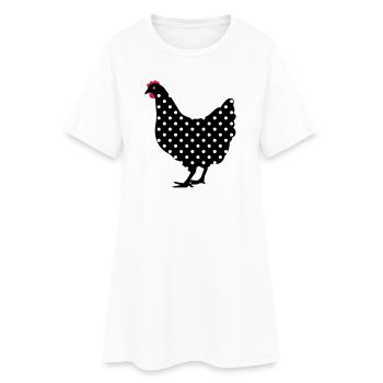 Chicken hen spotted - Women’s T-Shirt Dress - white - Front