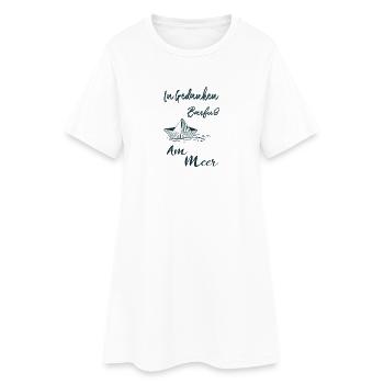 In Gedanken Barfuß am Meer - Frauen T-Shirt-Kleid - Weiß - Vorne