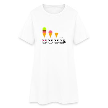 Glace Émotions Glace Drôle Drôle Été Joie - Robe T-shirt Femme - blanc - Devant