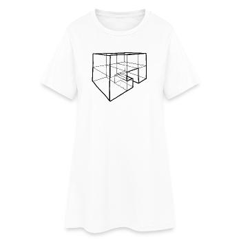 Block in perspective drawing - Women’s T-Shirt Dress - white - Front