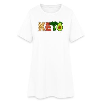 Alimentation saine Ketogen Vegetarian Vegan - Robe T-shirt Femme - blanc - Devant