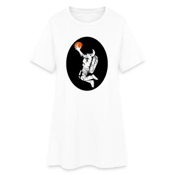 Astronaute avec imprimé basket-ball - Robe T-shirt Femme - blanc - Devant