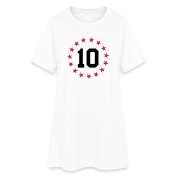 Nummer 10 - Frauen T-Shirt-Kleid - Weiß - Vorne