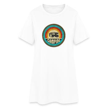 Camping design vintage / idée cadeau - Robe T-shirt Femme - blanc - Devant