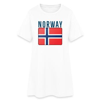 Norway flag with lettering - Women’s T-Shirt Dress - white - Front