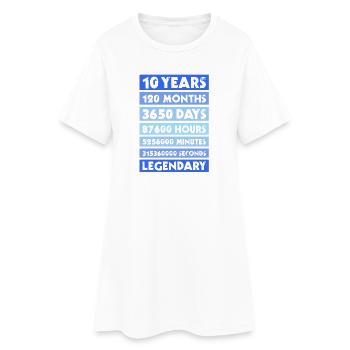 10 ans, anniversaire, entreprise, privé - Robe T-shirt Femme - blanc - Devant