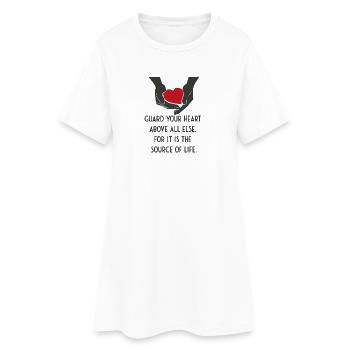 Guard your Heart above all else - Robe T-shirt Femme - blanc - Devant