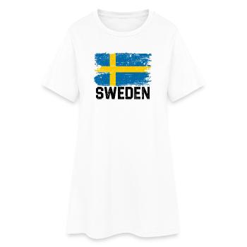 Swedish Brush Flag - Women’s T-Shirt Dress - white - Front