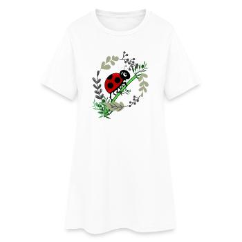 Style de bande dessinée de botanique coccinelle - Robe T-shirt Femme - blanc - Devant